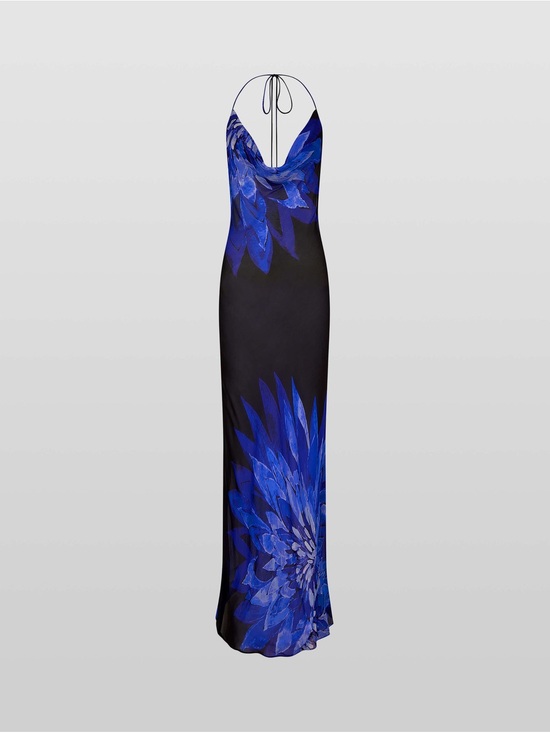 Rat & Boa Dresses & Skirts - Rat & Boa Black Maxi Dress with Bold Blue Floral Print